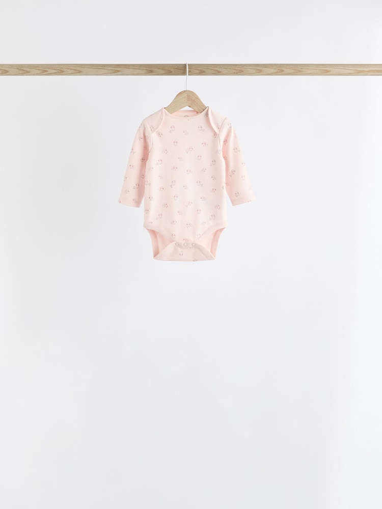 Lapin rose - Bébé Manches longues 100% Coton Body - Image 9 of 14