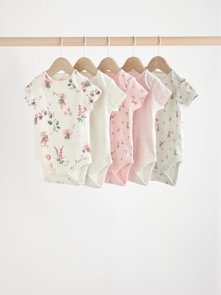 rožnata & Bela vila - dojenček kratek rokav; s kratkimi rokavi 100% Cotton bodi 5 komplet - Slika 1 iz 13 rožnata & Bela vila - dojenček kratek rokav; s kratkimi rokavi 100% Cotton bodi 5 komplet - Slika 1 iz 13