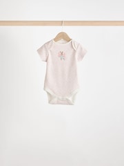 Pink & White Fairy Baby Short Sleeve 100% Cotton Bodysuits 5 Pack - Image 5 of 13
