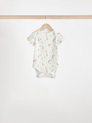 Pink & White Fairy Baby Short Sleeve 100% Cotton Bodysuits 5 Pack - Image 6 of 13