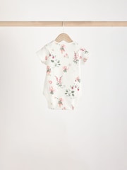 Pink & White Fairy Baby Short Sleeve 100% Cotton Bodysuits 5 Pack - Image 8 of 13