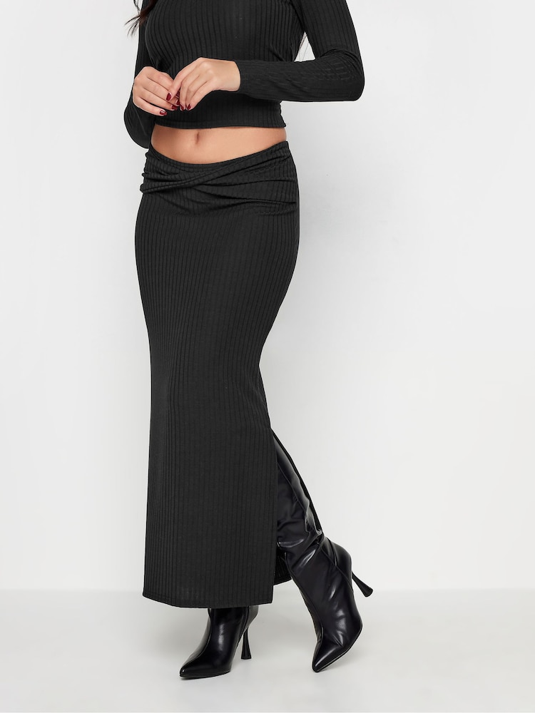 PixieGirl Petite Black Twist Maxi Skirt - Image 1 of 6
