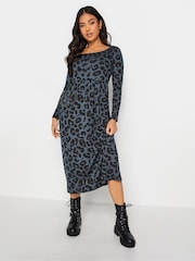 PixieGirl Petite Blue Long Sleeve Midi Dress - Image 1 of 4