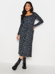 PixieGirl Petite Blue Long Sleeve Midi Dress - Image 3 of 4