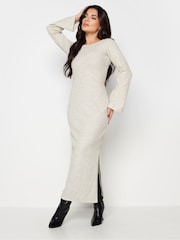 PixieGirl Petite Cream Twist Back Ribbed Dress - Image 2 of 7