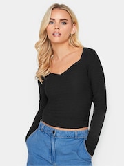 PixieGirl Petite Black Sweetheart Popcorn Top - Image 1 of 4