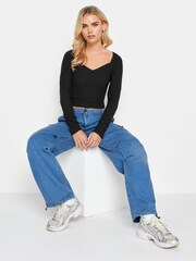 PixieGirl Petite Black Sweetheart Popcorn Top - Image 3 of 4