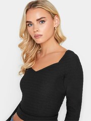 PixieGirl Petite Black Sweetheart Popcorn Top - Image 4 of 4