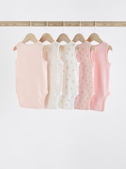 Pink Bunny Baby 100% Cotton Vests 5 Pack - Image 2 of 12