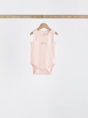 Pink Bunny Baby 100% Cotton Vests 5 Pack - Image 3 of 12