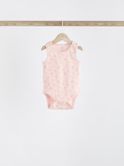 Pink Bunny Baby 100% Cotton Vests 5 Pack - Image 6 of 12
