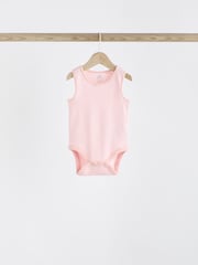 Pink Bunny Baby 100% Cotton Vests 5 Pack - Image 7 of 12