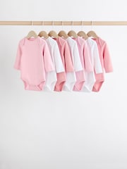 Rose/Blanc - Body Essentials Bébé manches longues 100% coton - Image 1 de 4