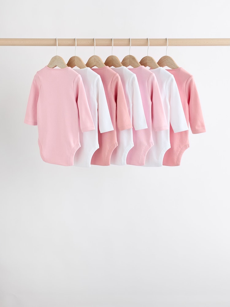 Pink & Weiß - Essential Langarm-Baby-Bodys aus 100 % Baumwolle - Bild 2 von 4 Pink & Weiß - Essential Langarm-Baby-Bodys aus 100 % Baumwolle - Bild 2 von 4