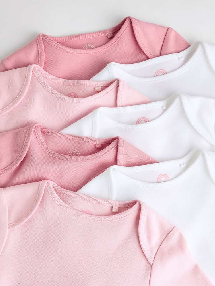 Pink & Weiß - Essential Langarm-Baby-Bodys aus 100 % Baumwolle - Bild 4 von 4 Pink & Weiß - Essential Langarm-Baby-Bodys aus 100 % Baumwolle - Bild 4 von 4