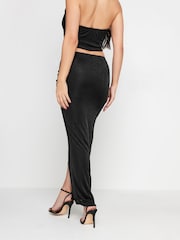 PixieGirl Petite Black Slinky Knot Maxi Skirt - Image 3 of 9
