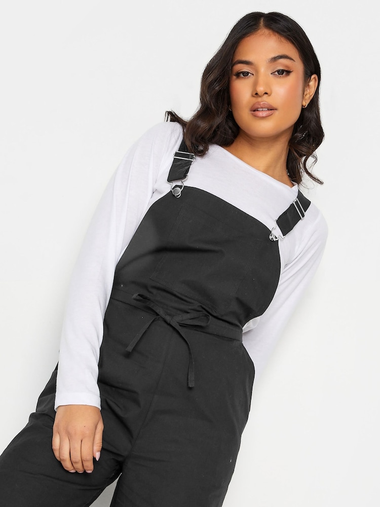 PixieGirl Petite Black 100% Cotton Pleated Utility Jumpsuit - Image 4 of 4 PixieGirl Petite Black 100% Cotton Pleated Utility Jumpsuit - Image 4 of 4