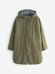 Khaki Green Reversible Shower Resistant Hooded Quilted Coat - Image 6 of 8