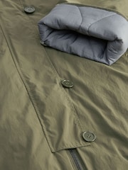 Khaki Green Reversible Shower Resistant Hooded Quilted Coat - Image 7 of 8