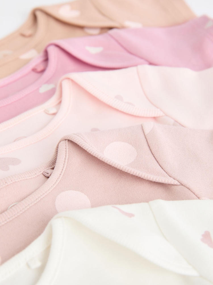 Braun und Pink - Baby Kurzarm-Bodys 100 % Baumwolle, 5er-Pack - Image 11 of 11