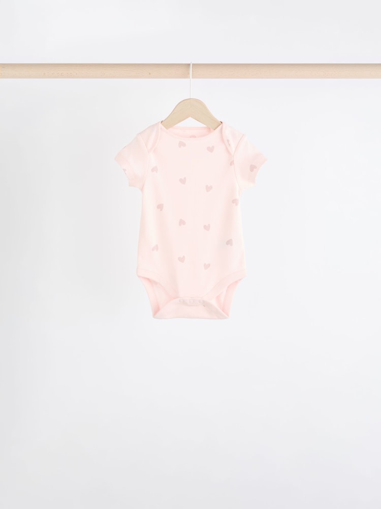 Braun und Pink - Baby Kurzarm-Bodys 100 % Baumwolle, 5er-Pack - Image 7 of 11