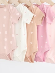 Braun und Pink - Baby Kurzarm-Bodys 100 % Baumwolle, 5er-Pack - Image 8 of 11
