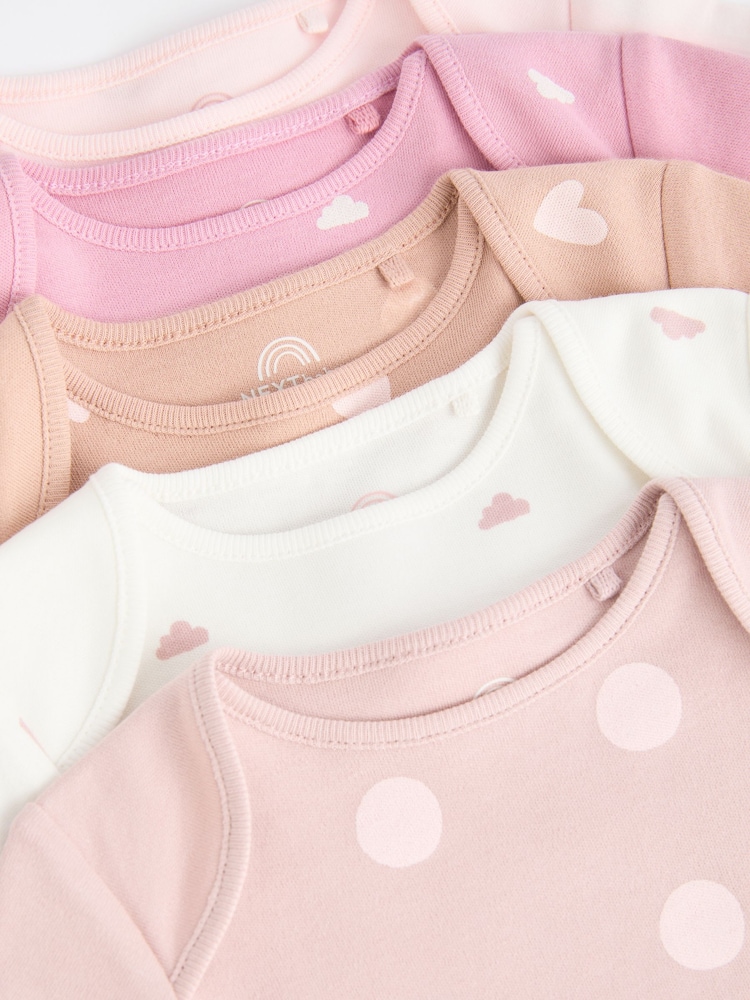 Braun und Pink - Baby Kurzarm-Bodys 100 % Baumwolle, 5er-Pack - Image 9 of 11