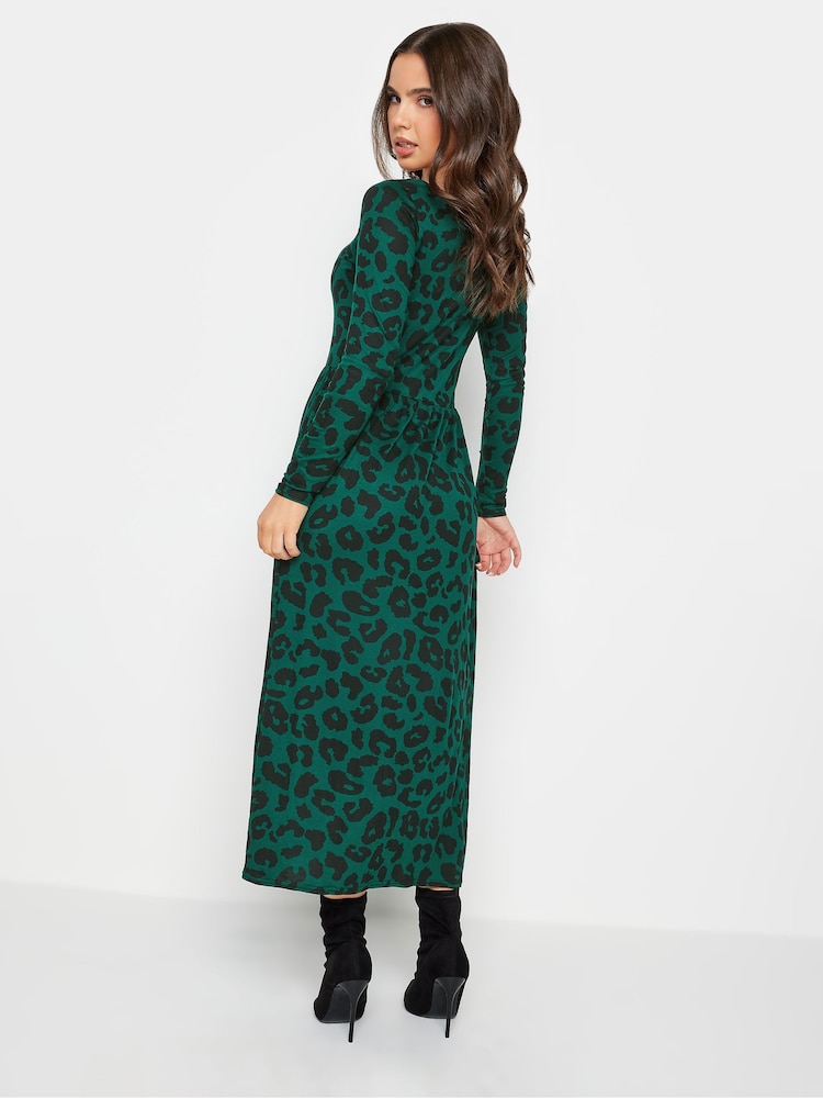 PixieGirl Petite Green Long Sleeve Midi Dress - Image 2 of 5
