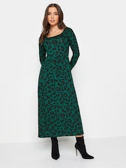 PixieGirl Petite Green Long Sleeve Midi Dress - Image 3 of 5
