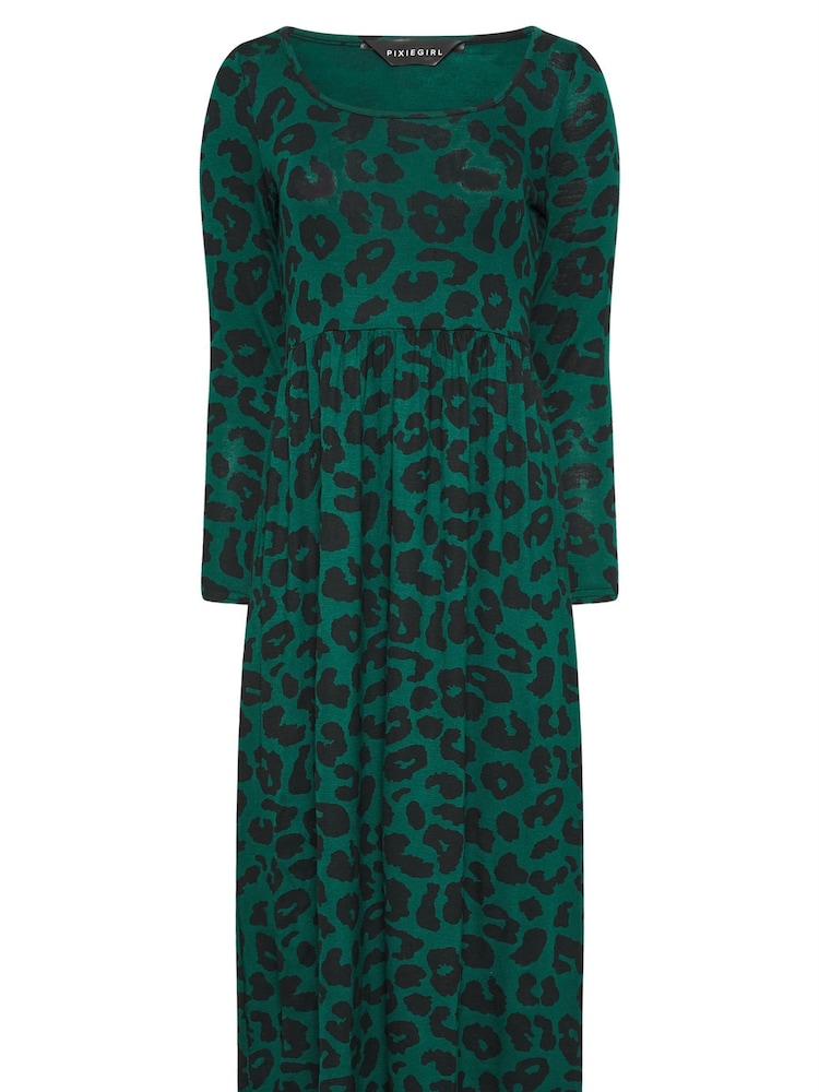 PixieGirl Petite Green Long Sleeve Midi Dress - Image 5 of 5