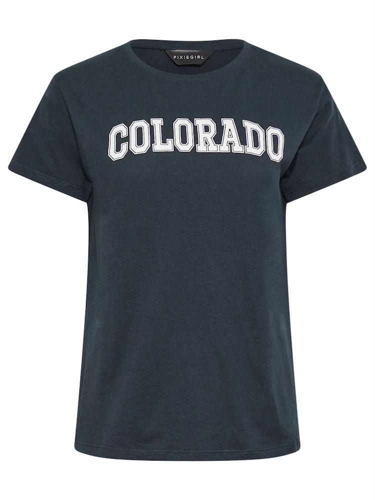 PixieGirl Petite Blue Colorado Short Sleeve 100% Cotton T-Shirt 2 Pack - Image 7 of 8