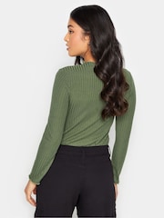 PixieGirl Petite Green Lettuce Edge Cut Out Top - Image 2 of 4