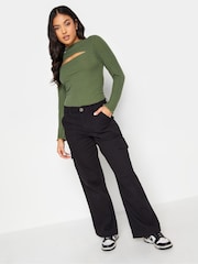 PixieGirl Petite Green Lettuce Edge Cut Out Top - Image 3 of 4