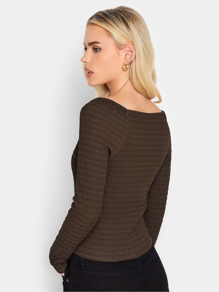 PixieGirl Petite Brown Sweetheart Popcorn Top - Image 2 of 4 PixieGirl Petite Brown Sweetheart Popcorn Top - Image 2 of 4