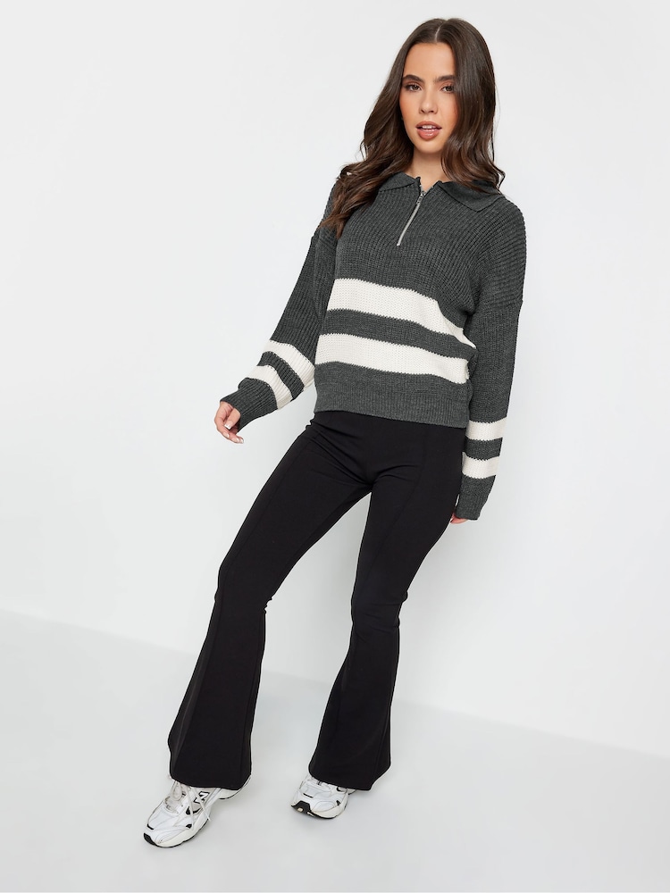 PixieGirl Petite Grey Zip Collar Jumper - Image 2 of 5