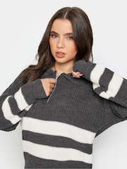 PixieGirl Petite Grey Zip Collar Jumper - Image 4 of 5
