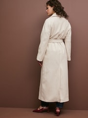 White Long Belted Maxi Coat - Image 4 of 7