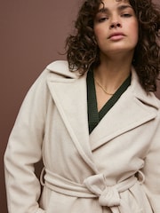 White Long Belted Maxi Coat - Image 5 of 7