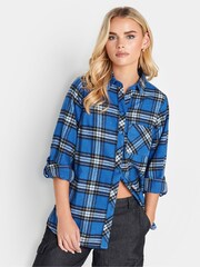 PixieGirl Petite Blue Check Boyfriend Shirt - Image 1 of 4