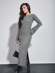 PixieGirl Petite Silver Twist Back Ribbed Dress - Image 3 of 7