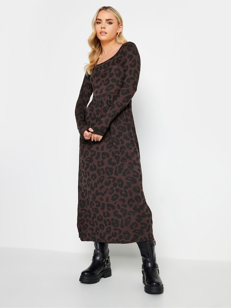 PixieGirl Petite Brown Long Sleeve Midi Dress - Image 1 of 5