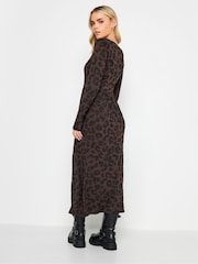 PixieGirl Petite Brown Long Sleeve Midi Dress - Image 2 of 5