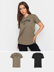 PixieGirl Petite Brown Copenhagen Short Sleeve T-Shirt 2 Pack - Image 1 of 8