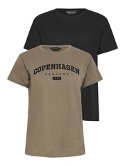 PixieGirl Petite Brown Copenhagen Short Sleeve T-Shirt 2 Pack - Image 6 of 8