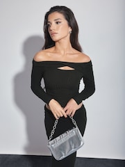 PixieGirl Petite Black Twist Front Top - Image 3 of 6