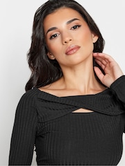 PixieGirl Petite Black Twist Front Top - Image 5 of 6