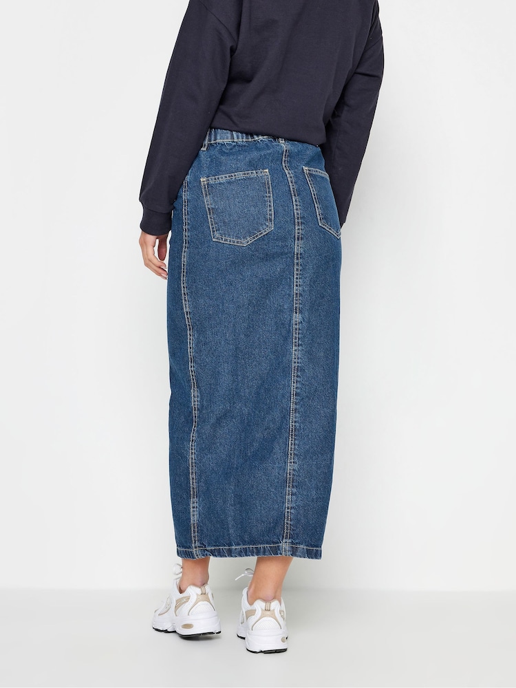 PixieGirl Petite Blue 100% Cotton Maxi Skirt - Image 2 of 5