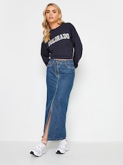 PixieGirl Petite Blue 100% Cotton Maxi Skirt - Image 3 of 5