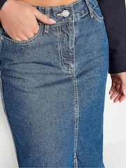 PixieGirl Petite Blue 100% Cotton Maxi Skirt - Image 4 of 5