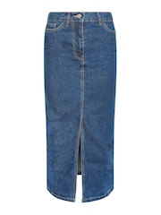 PixieGirl Petite Blue 100% Cotton Maxi Skirt - Image 5 of 5